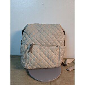 Tommy Bahama Backpack Tan Quilted Laptop Pocket Zippered Bag Beach School READ